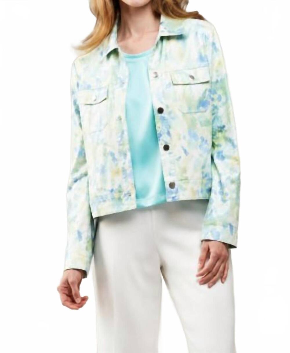 NEW INSIGHT pretty pastel faux leather jacket in multi color